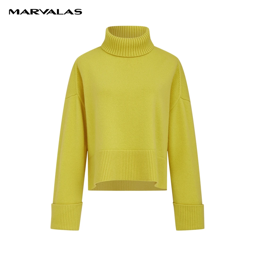 【粉丝专属】高领毛衣女短款全羊毛针织套头衫M733307490