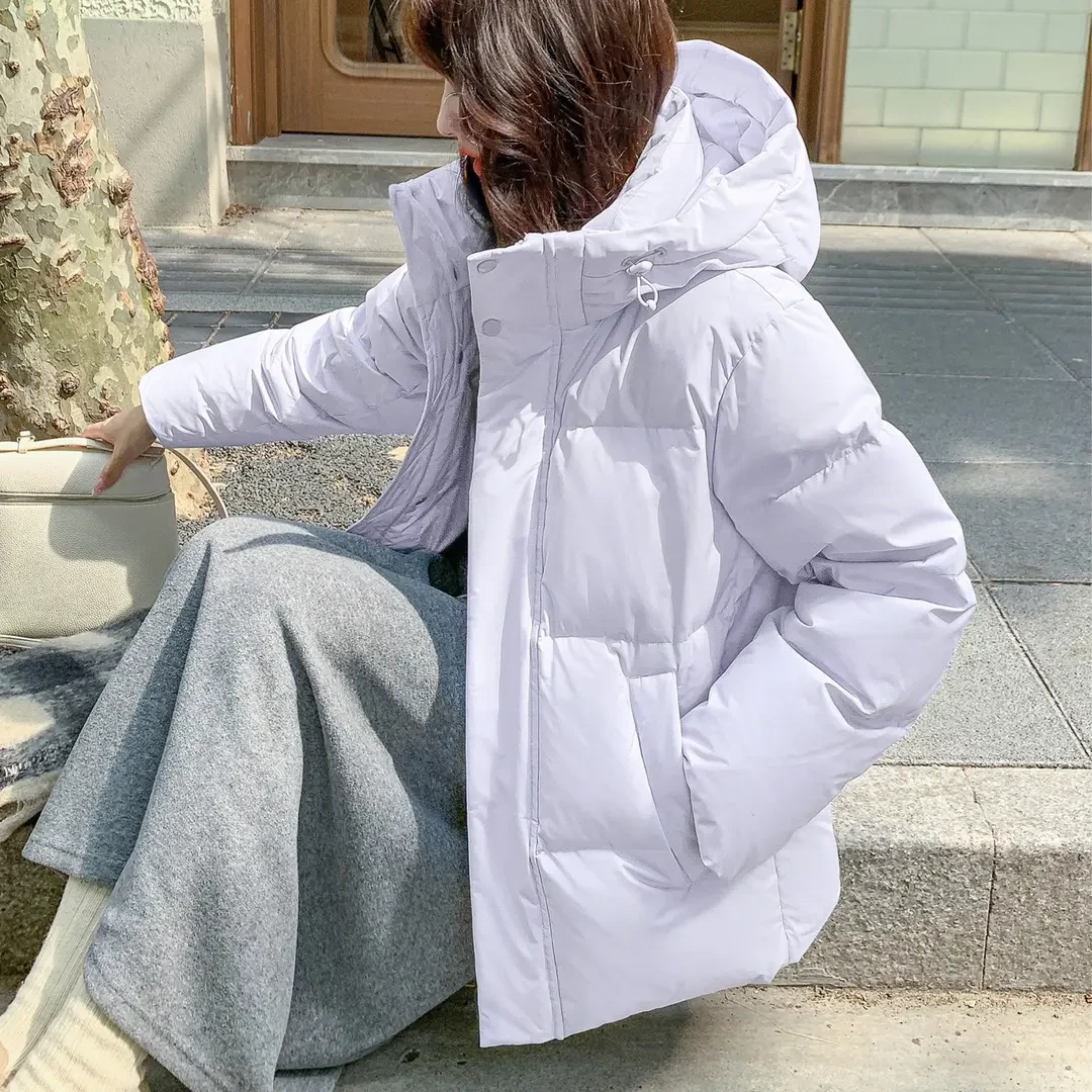 2025新款加厚连帽羽绒服女冬季中戏面包服宽松外套学生短款保暖