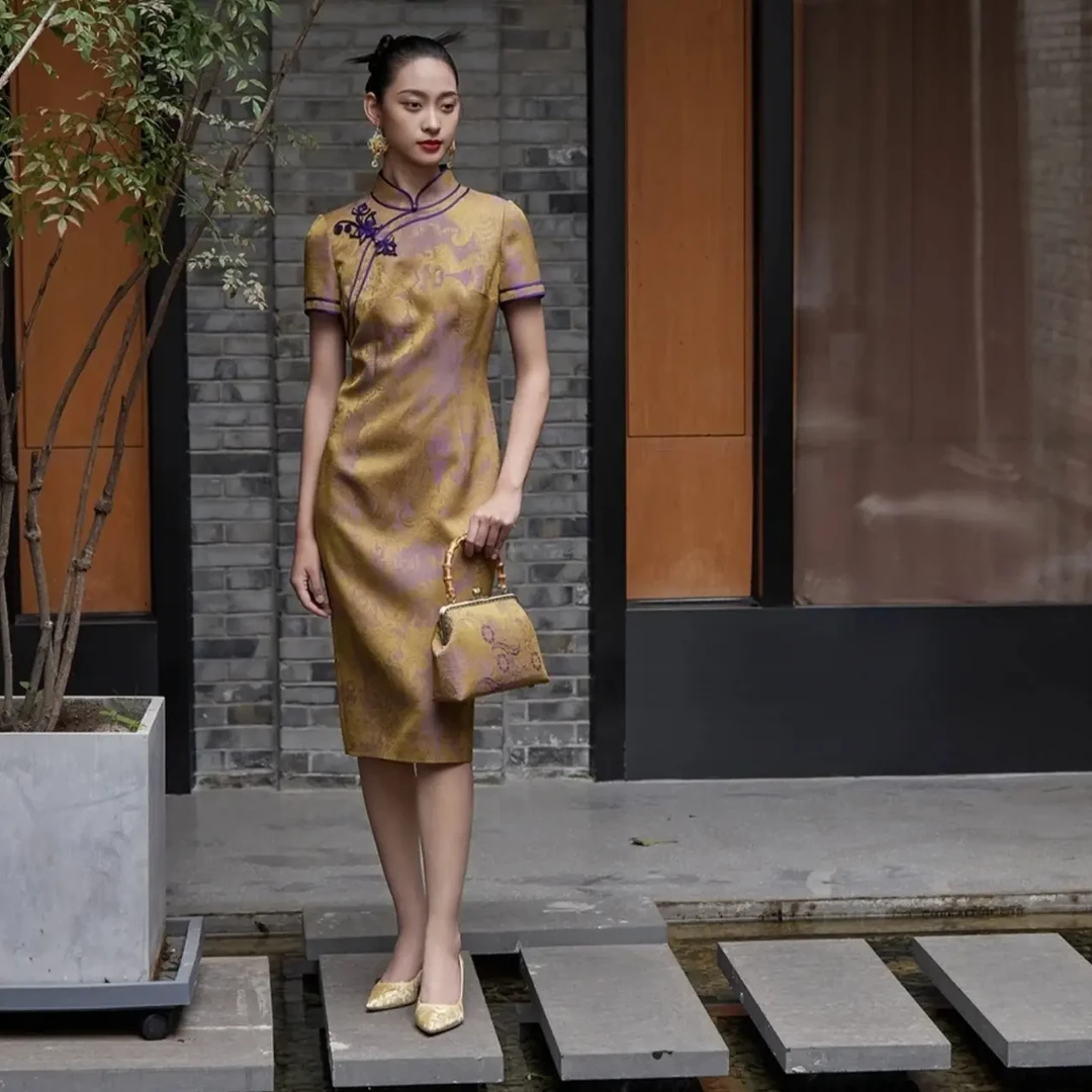 【朱紫褕】款号 17711 优雅气质中式旗袍婚宴礼服复古国风修身显瘦