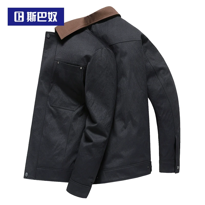 【跨年】2025新款巴恩风复古底特律夹克男美式春秋休闲翻领茄克衫