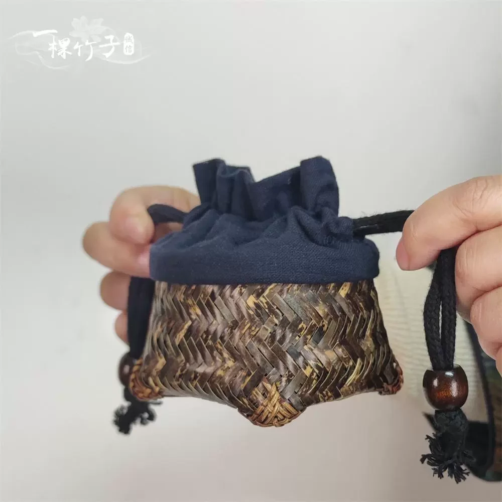 竹编杯笼旅行便携茶器单杯收纳袋个人杯套主人杯篓中式茶具茶杯包