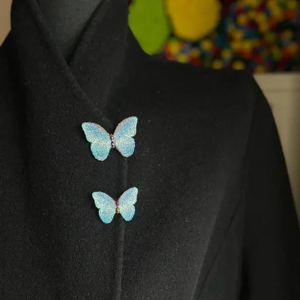 铜合金布艺胸针 女蝴蝶/蜻蜒/昆虫胸针超仙蓝色小众梦幻ins