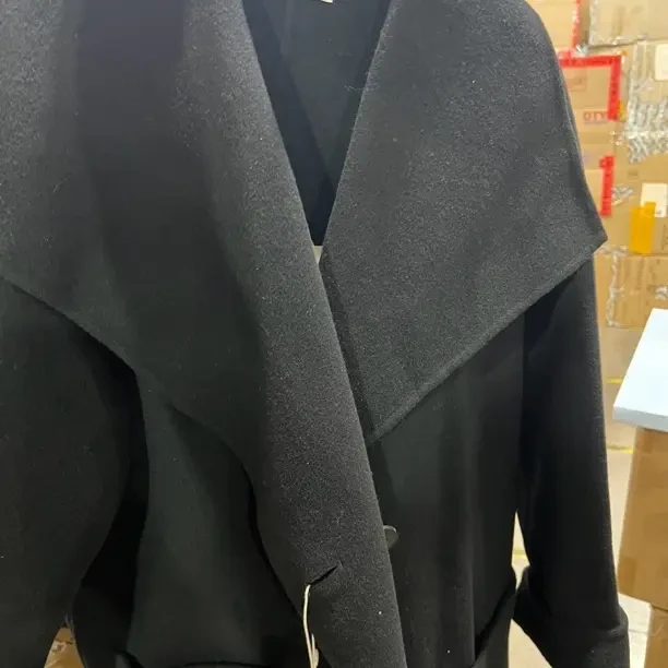 高支时尚长款连帽双面呢翻领浴袍大衣气质修身显瘦秋冬毛呢外套