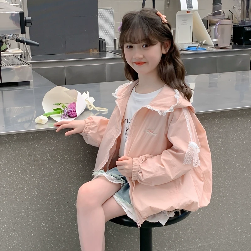 女童防晒衣薄款外套透气空调衫女孩防紫外线新款中大童夏装皮肤衣