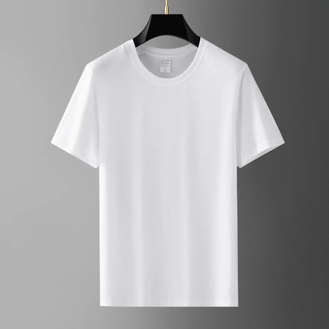 无痕高档圆夏季潮流运动凉感领薄款纯色短袖95棉T恤