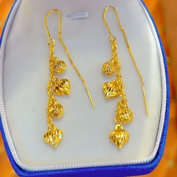 铜合金耳饰 植物花卉首饰甜美风饰品灵动耳环百搭金色复古宫廷