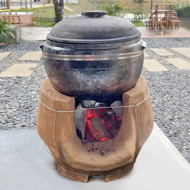 黑色大砂锅炖锅超大商用卤肉土沙锅大容量土锅煨锅泥炉老式砂锅