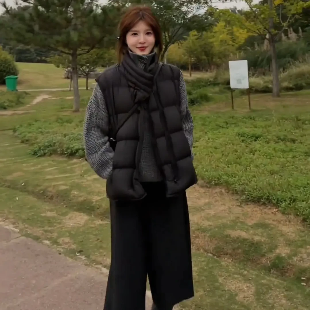 2025秋季新款时尚气质慵懒风休息百搭宽松上衣马甲裤子三件套