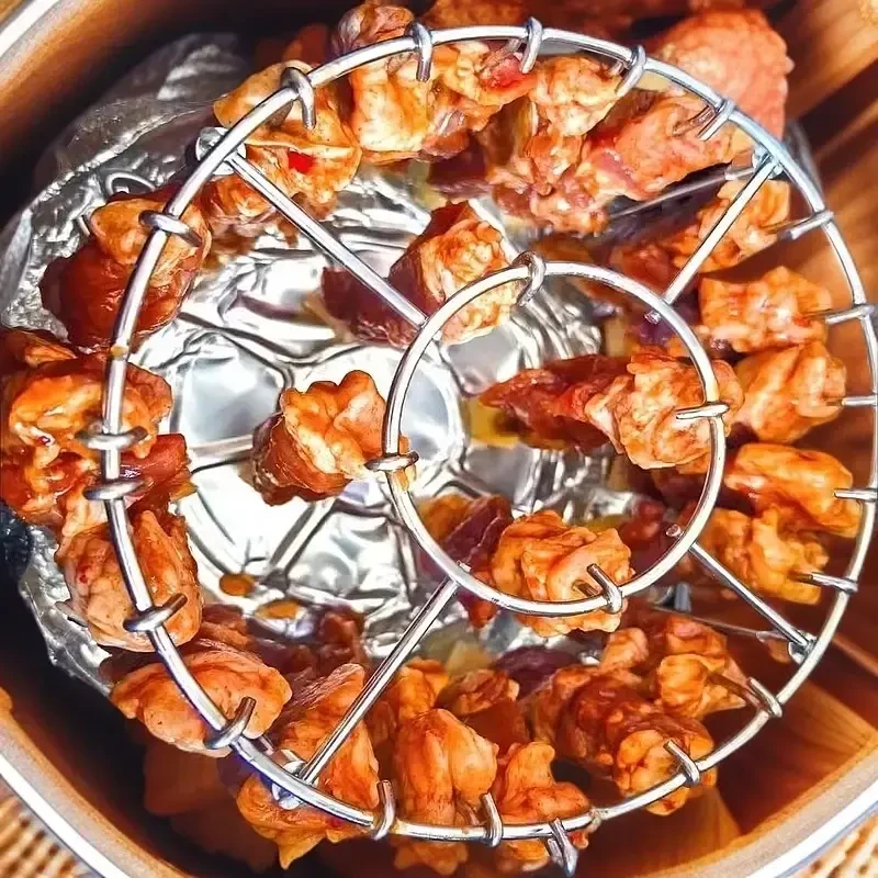 【一次烤24串】不锈钢立式烤架圆形家用空气烤串炸锅专用烧烤户外