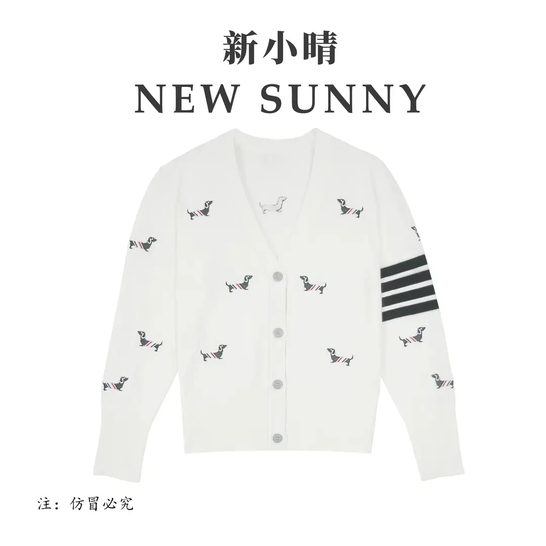 【妞妞】厚款新款学院风满身狗针织衫085585-白色