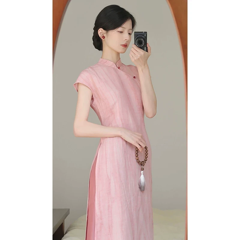 2025新款新中式高端淑女感改良旗袍阔腿裤一整套装女收腰显瘦裙子