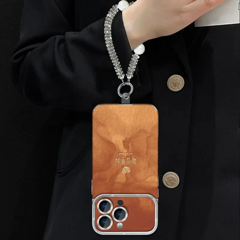 万事顺遂适配苹果17Pro全包式小羊皮大视窗iPhone16Promax手机保