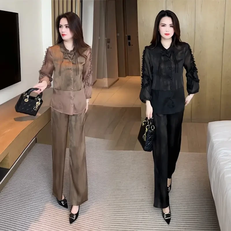 春秋新款时尚休闲套装穿搭洋气质收腰修身长袖套装减龄宽松两件套