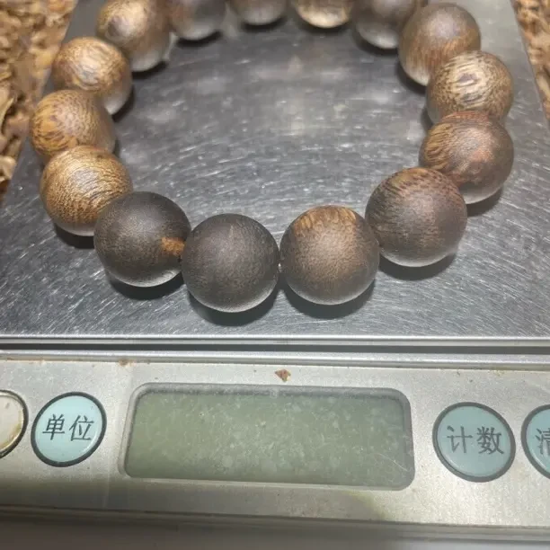 沉香乌身圆叶单圈手串老料