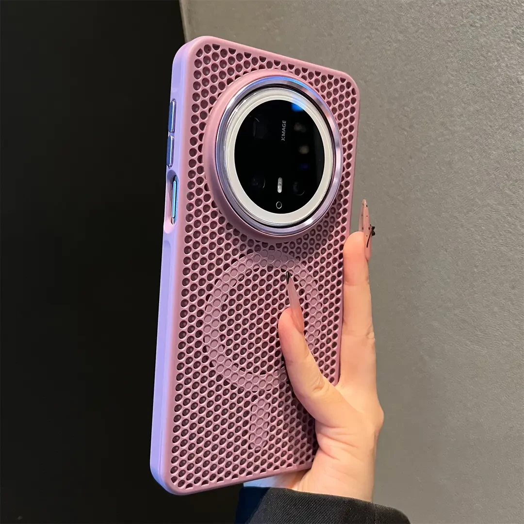 适用华为mate70pro磁吸散热手机壳高档防摔mate60pro+超薄透气磨