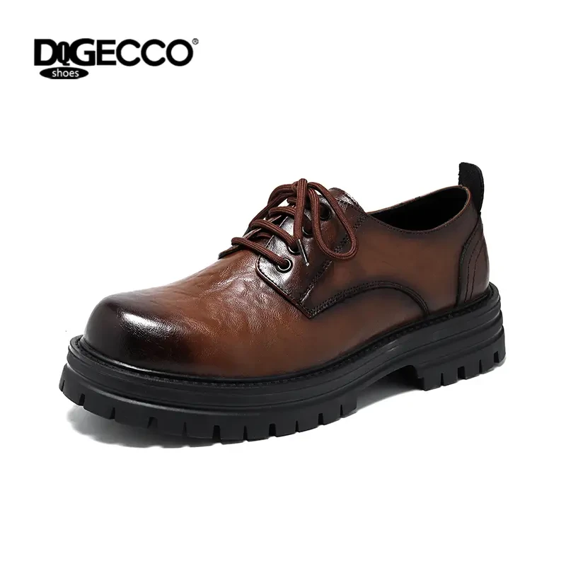 DQGECCO爱步特伦男鞋商务正装大头港风内增高英伦风结婚皮鞋男