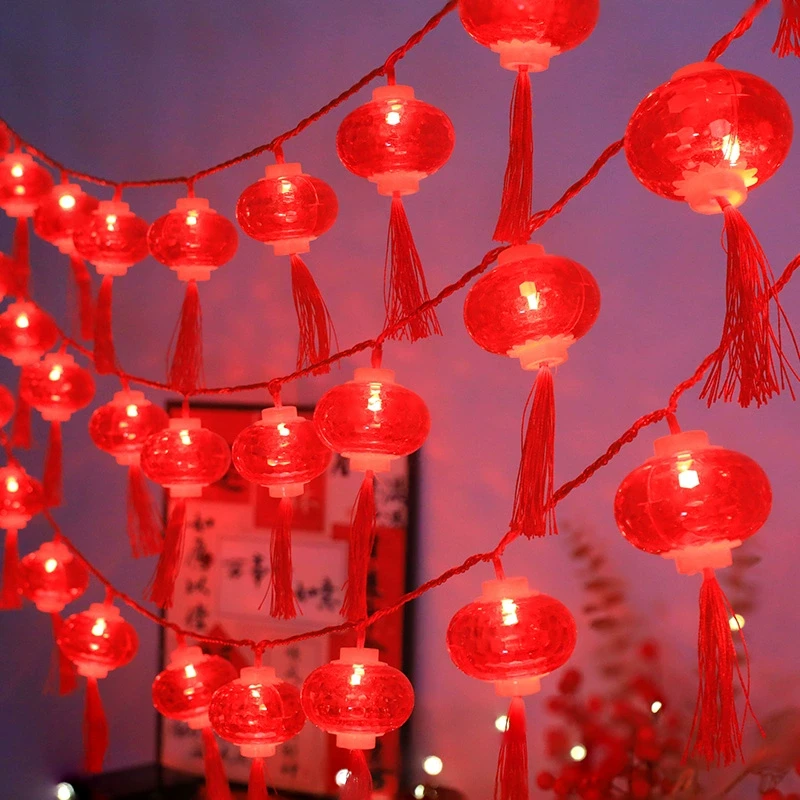 春节led红灯笼灯串福字彩灯闪灯新年过年节日喜庆装饰挂水晶灯笼
