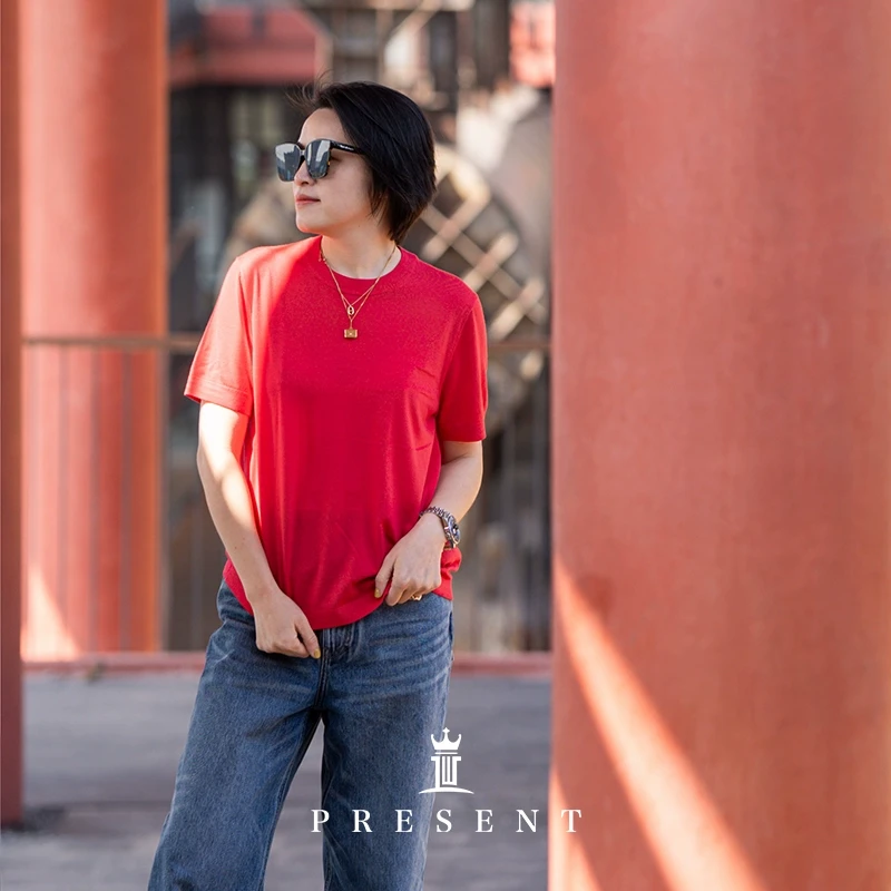 老宝娘家丨J*C臻选意大利高奢进口百搭羊毛短袖针织衫25春新款女