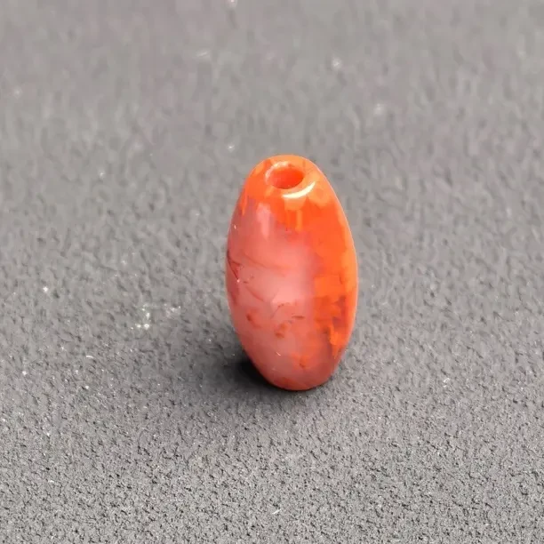 龙老师原矿南红桶珠勒子火焰纹冰飘14.0mm