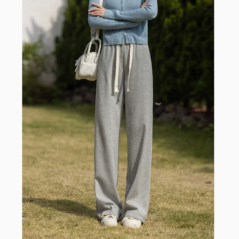 【直播专属】谜秀高腰休闲裤新款韩版宽松直筒垂感阔腿MXC12K0725