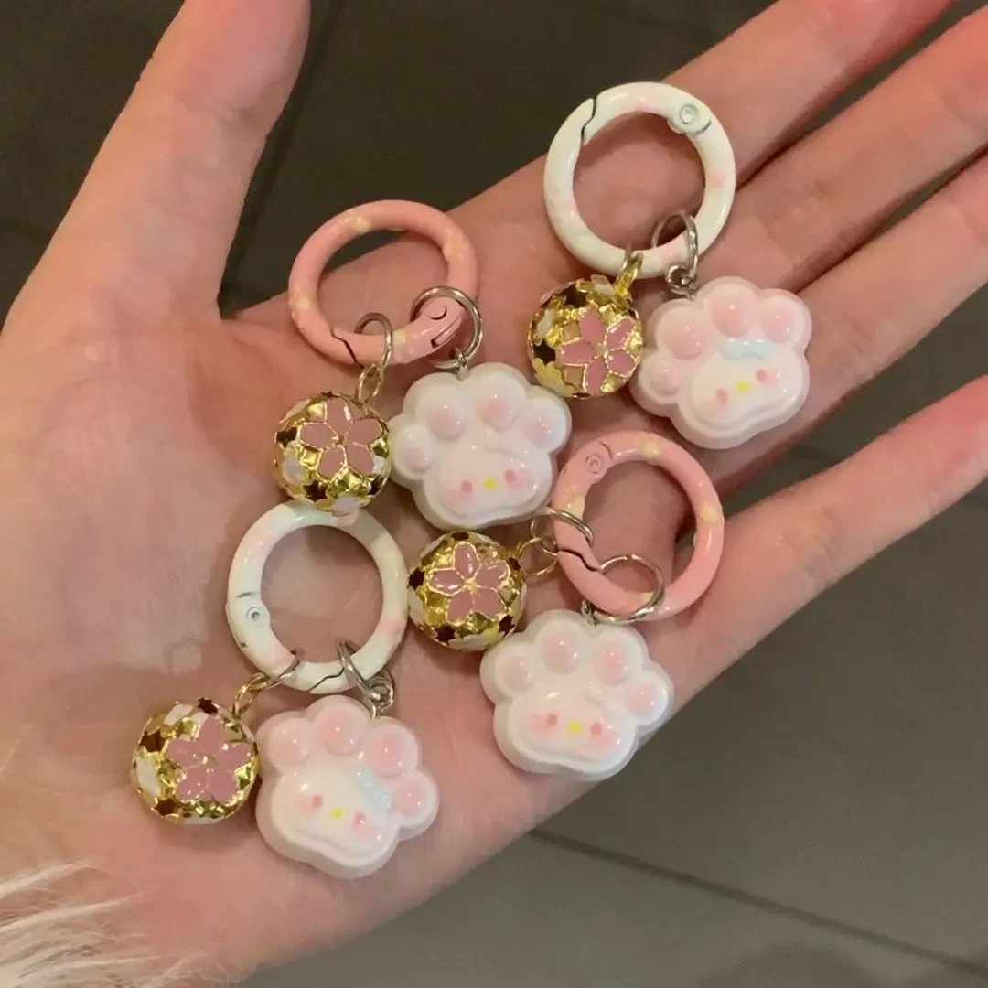 可爱铃铛猫爪KT猫钥匙扣卡通包包吊坠挂件少女书包挂饰闺蜜礼物SS