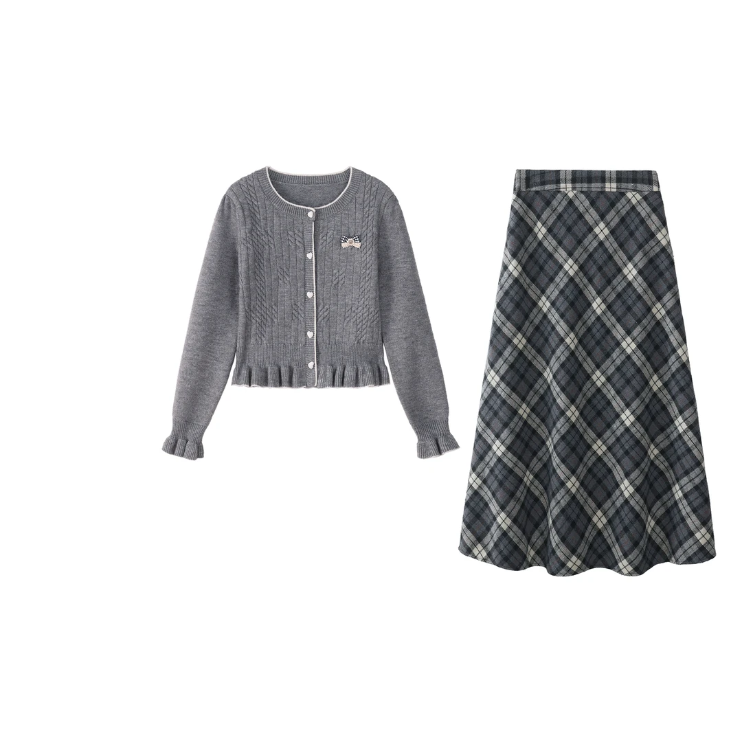 【品牌撤柜款ZB】格雷系圆领套头毛衣2024秋冬显瘦上衣女661559