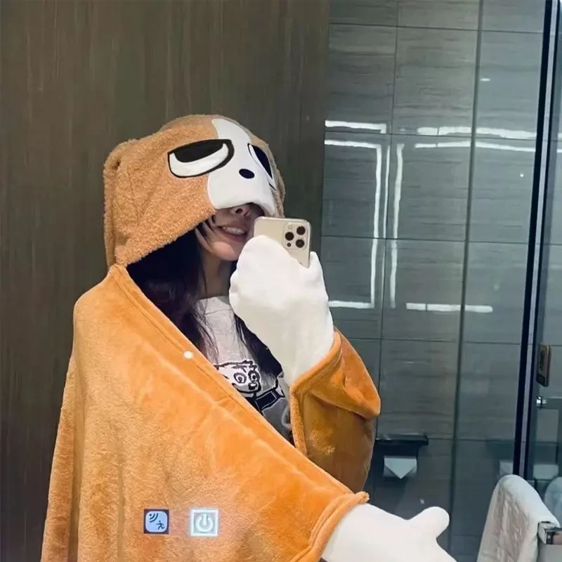 比格多栋办公午休毯子扮狗暹罗厘普比格犬狗毛绒毯创意礼品玩偶