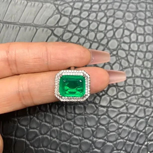 铜合金戒指 绿色开口可调节指环精致时尚戒指1516