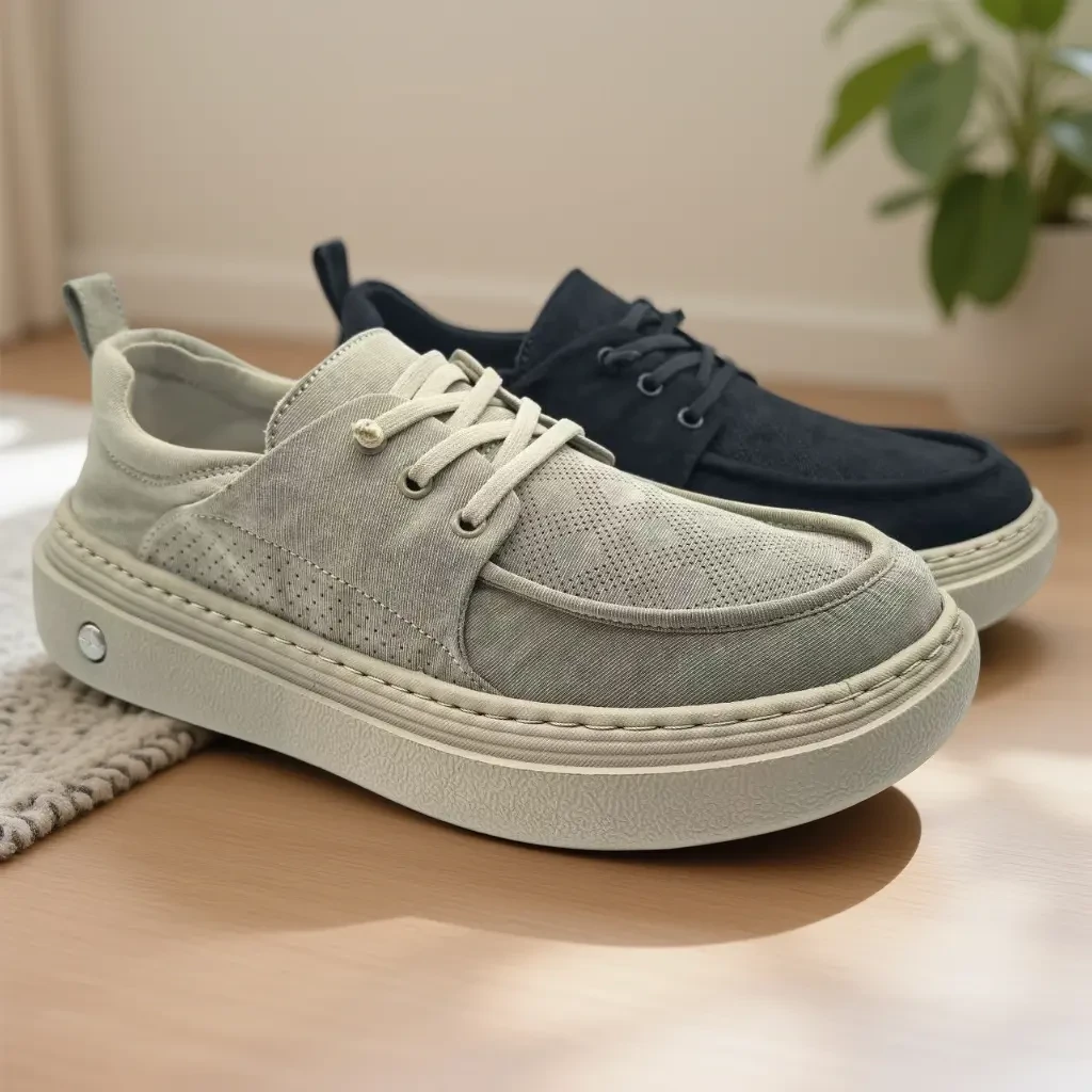 布鞋2025升级夏季款时尚网布面透气宽松轻便男士休闲布鞋1688