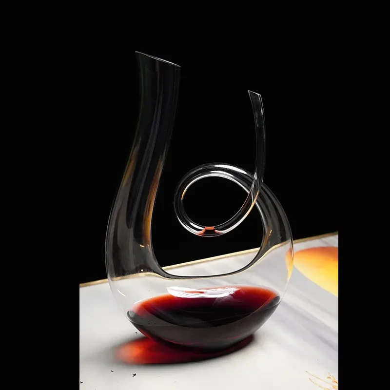 个性创意6字竖琴型水晶葡萄酒醒酒器红酒分酒壶音符分酒器酒具