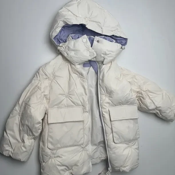 冬季韩版连帽加厚保暖中长款男女童白鸭绒童装羽绒外套