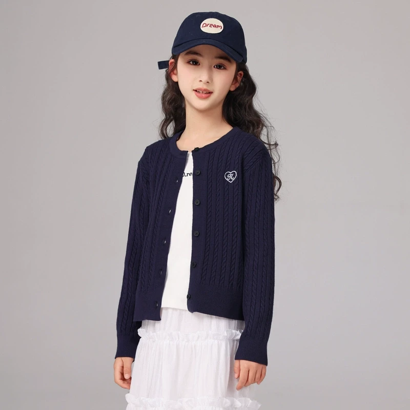 1798女童开衫毛衣2025新款儿童春秋款针织打底衫春款洋气韩系上衣