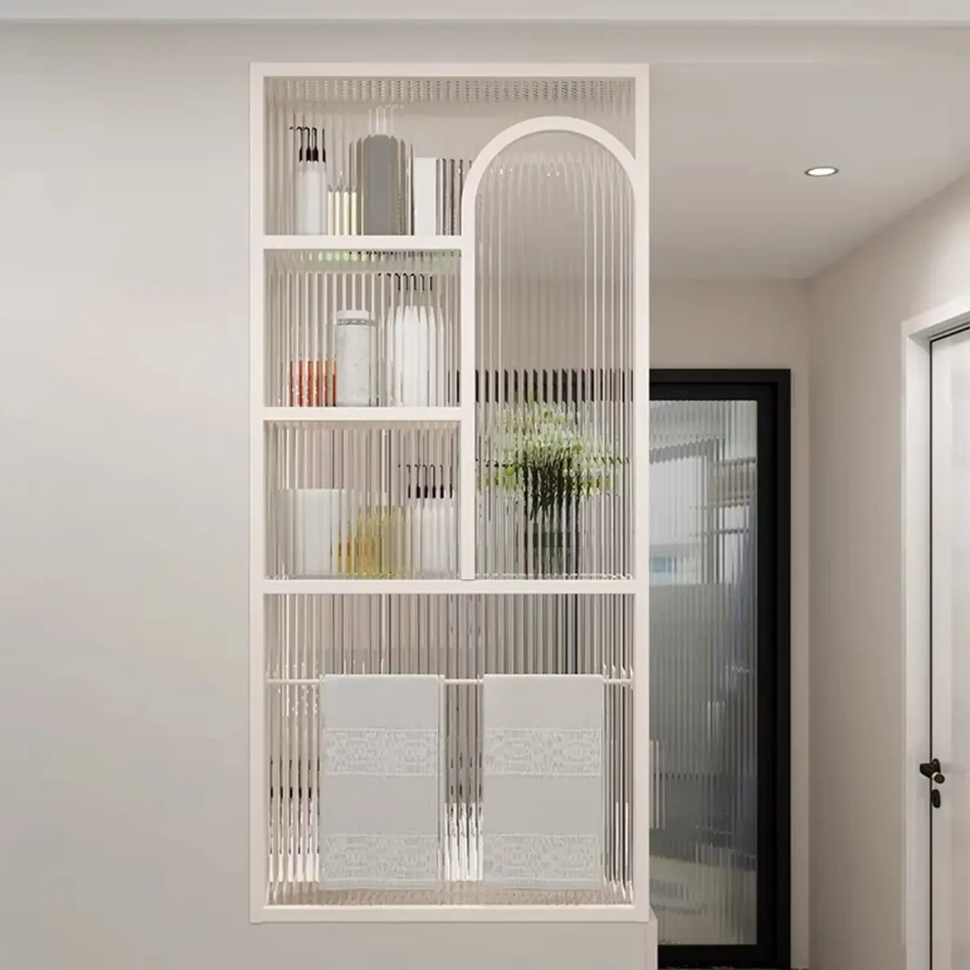 定做现代风格矮墙半墙洗手台多功能储物柜简约设计白色柜体定制