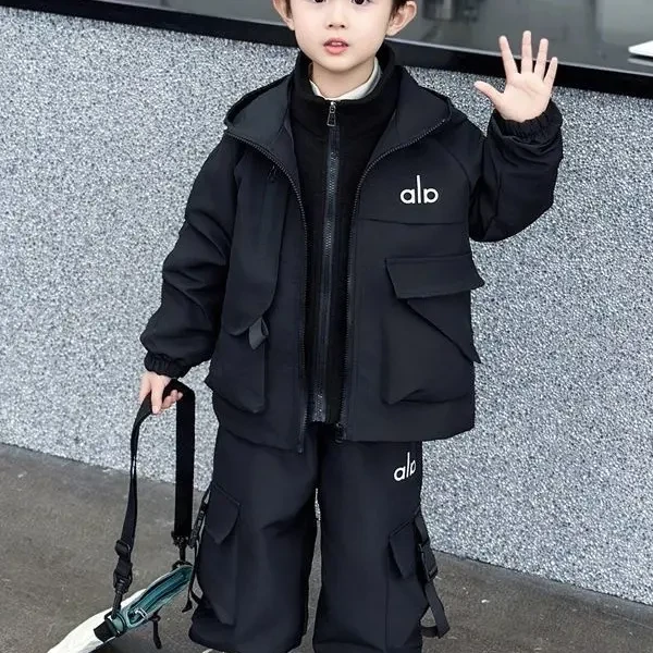 童装男童三合一冲锋衣冬款套装加厚外套儿童摇粒绒保暖内搭套装潮