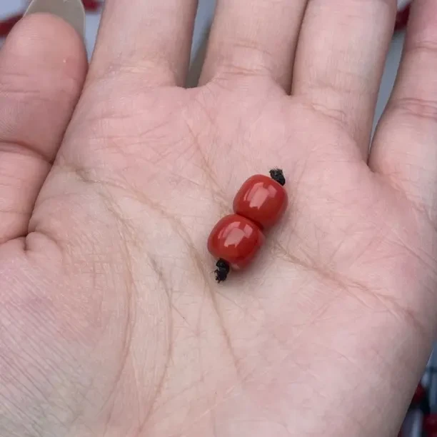 天然珊瑚莫莫老型珠8+对珠