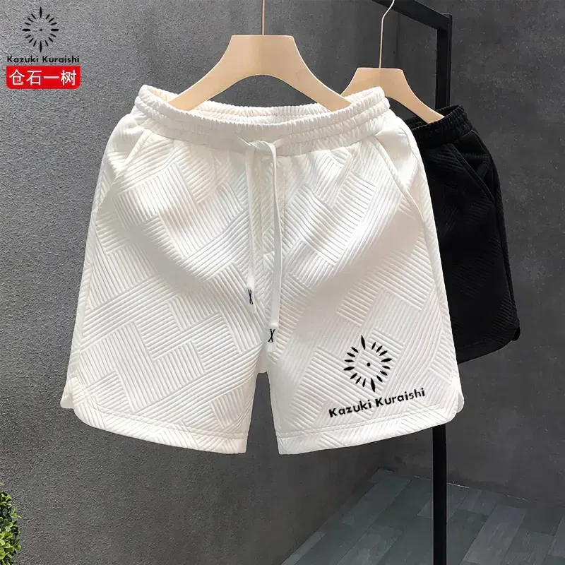 仓石一树美式痞帅刺绣短裤男款夏季宽松五分裤2025新款男士休闲裤