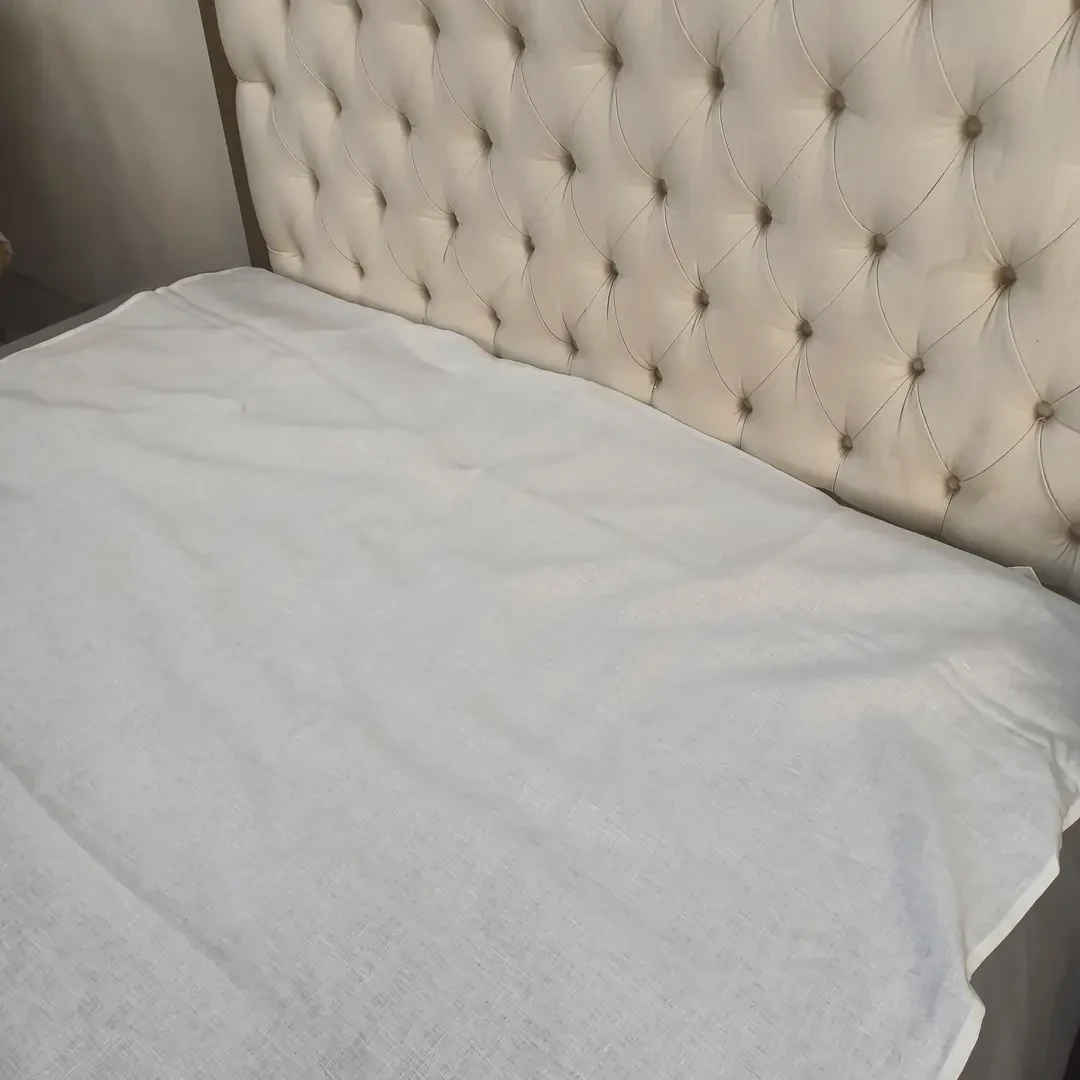 M320    白色亚麻床单150*260cm