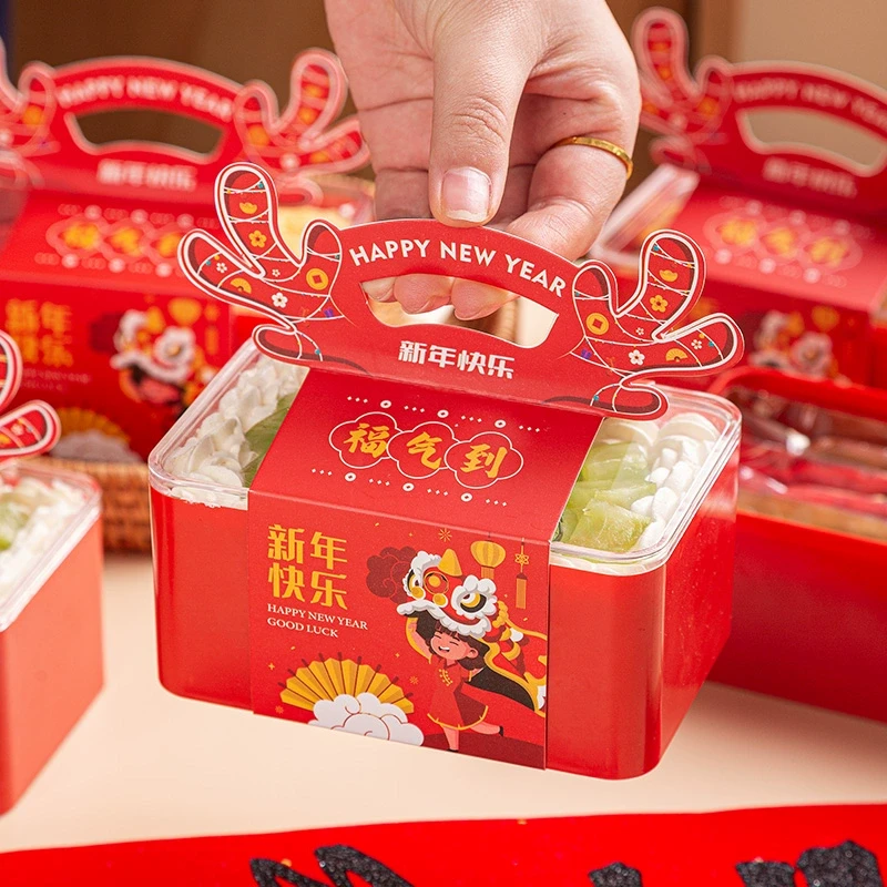 2025新年雪花酥包装盒蛋糕盒子提拉米苏饼干牛轧糖果打包烘焙甜品