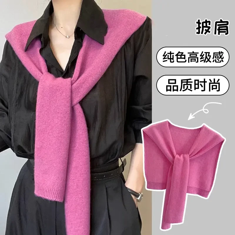 纯色韩版2025款春夏新款外搭针织披肩女时尚办公室护肩颈小坎肩