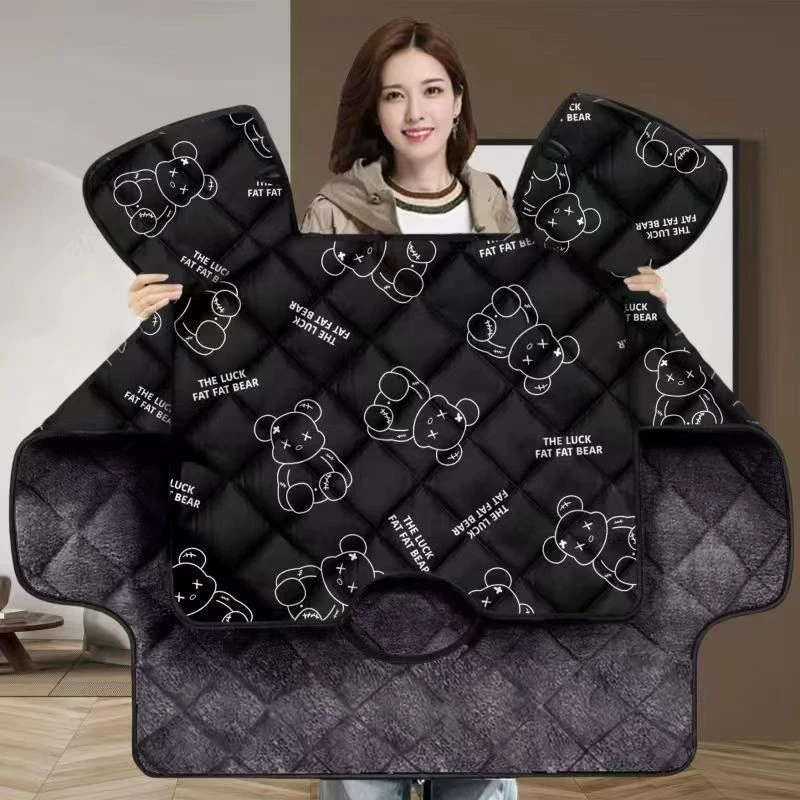 电动车挡风冬季加绒加厚摩托车加大电瓶电瓶车防寒防水保暖防风yj