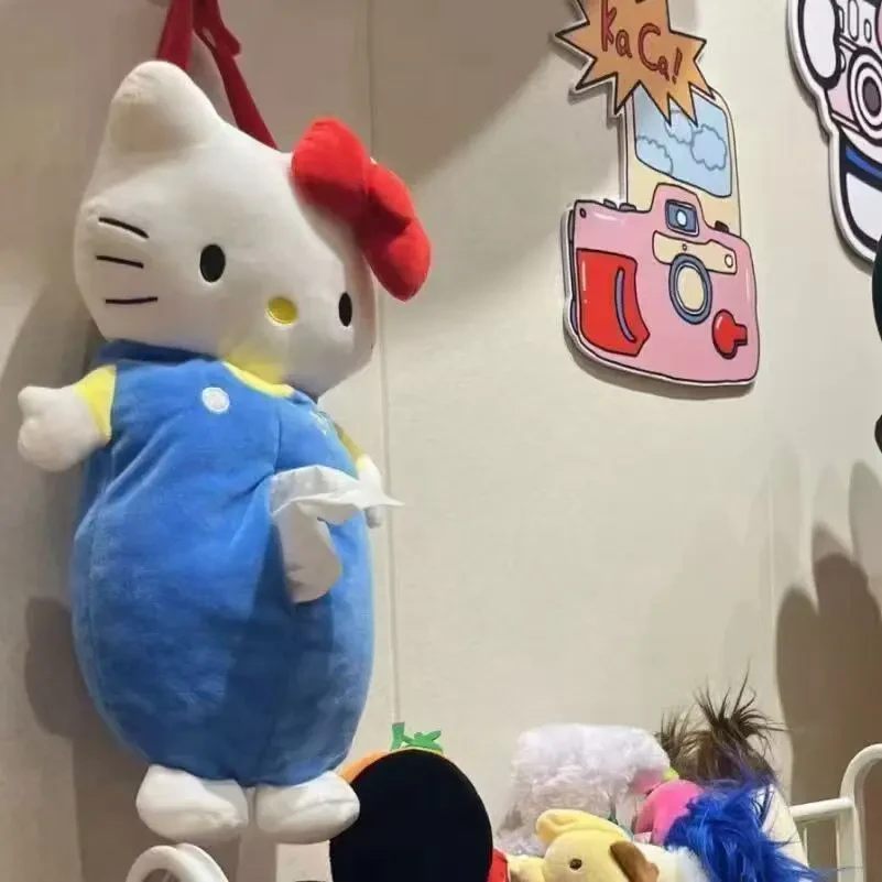 爆款蝴蝶结猫纸巾盒少女心高颜值车载玩偶收纳纸巾套2025新款毛绒