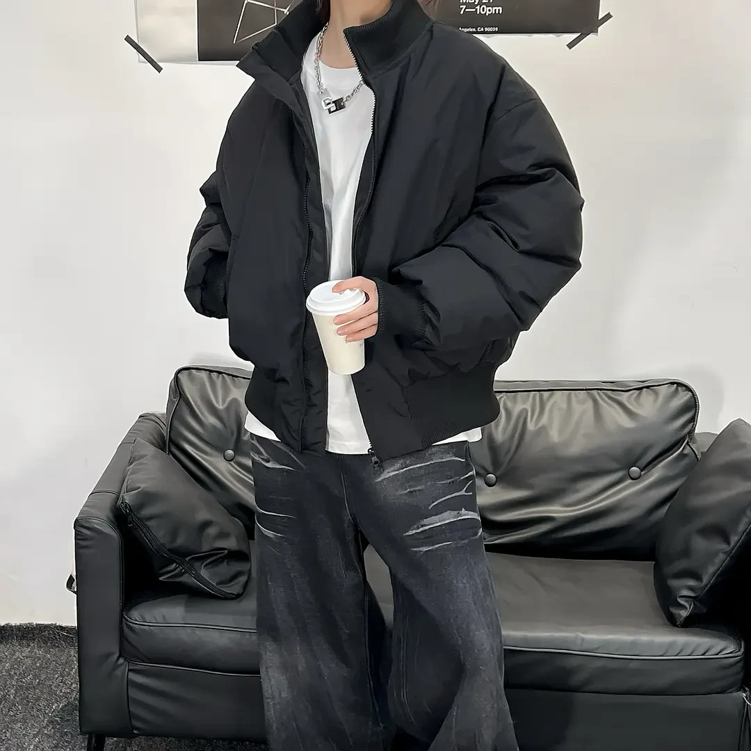 冬装美式高街cleanfit加厚棉服vibe风飞行员短款棉衣外套男女同款