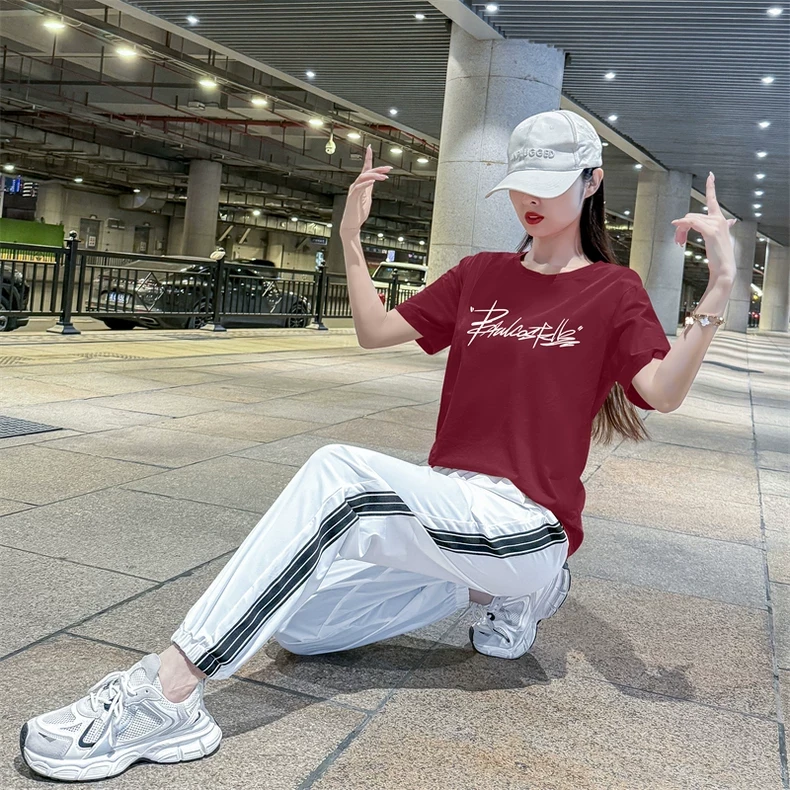 冰丝广场舞服装2025新款时尚团队舞蹈演出服健身操运动套装两件套