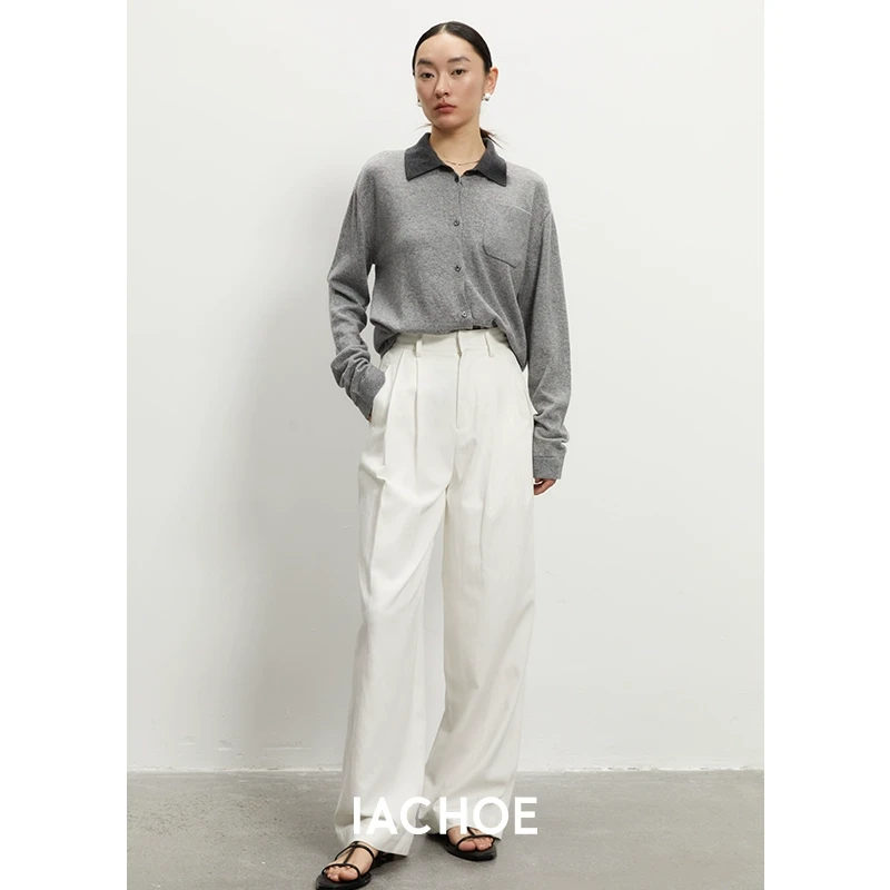 棉仓3521506007-POLO领羊毛针织开衫外套