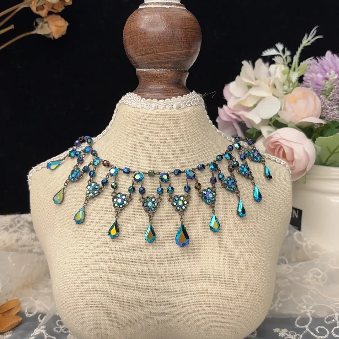 铜合金项链 铜合金 Michal Negrin复古蓝黑色百搭时尚气质项链