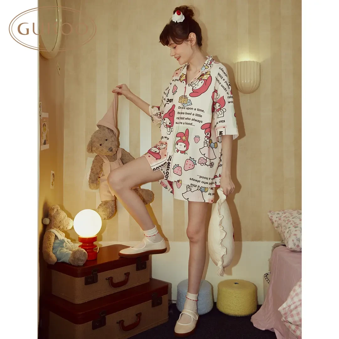 【Gukoo果壳】夏季睡衣女美乐蒂联名纯棉可爱女士家居服套装
