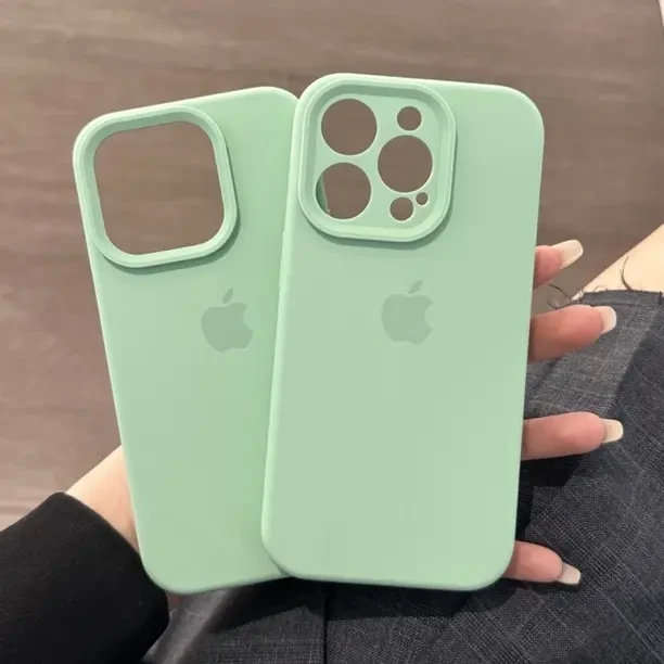 开心果色液态硅胶适用苹果多款机型全包防摔手机壳