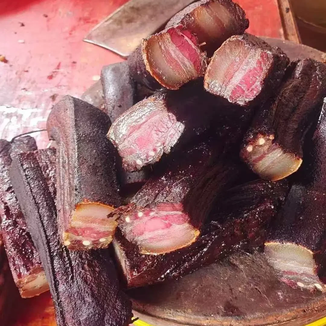 精品五花湘西正宗柴火烟熏腊肉【现场称重】传统腌制工艺农家腊肉