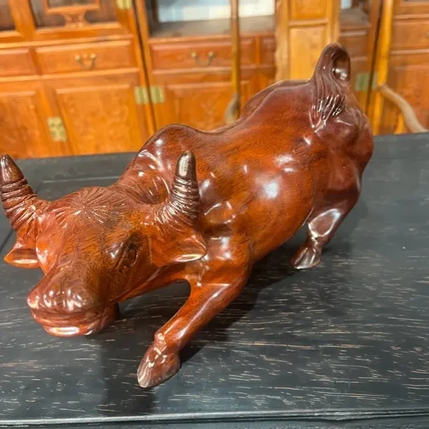 手工艺非遗 实木牛摆件家居客厅装饰品（小）