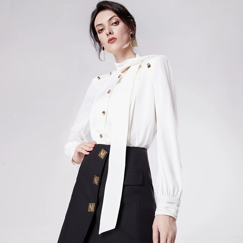 【媛媛女王专享】别致衬衫女2025春新款气质修身衬衣-25W057745